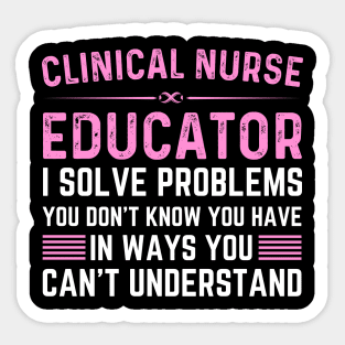 Funny vintage women clinical nurse educator Sticker